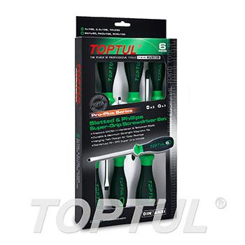 6PCS PRO-PLUS SERIES Slotted & Phillips Super-Grip Screwdriver Set