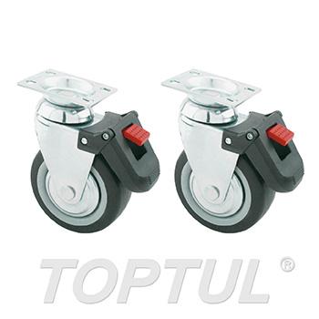5"X2" TPR Casters (2PCS SWIVEL W/LOCK)