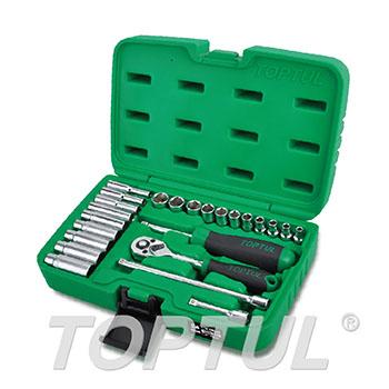 24PCS Professional Grade 1/4" DR. Flank Socket Set
