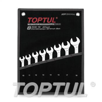 15° Offset Super-Torque Combination Wrench Set - POUCH BAG - METRIC